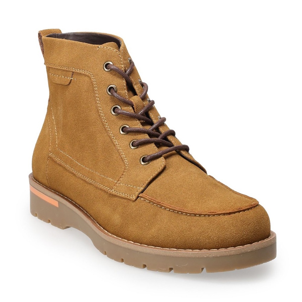 Sonoma Men's Tan Suede Lace-Up Boots